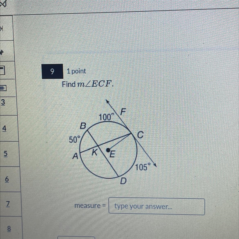 Find measure of ECF. Please show work.-example-1