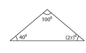 What is the value of x ? (Make sure you give the value of x !!!!) A 20 degrees B 50 degrees-example-1