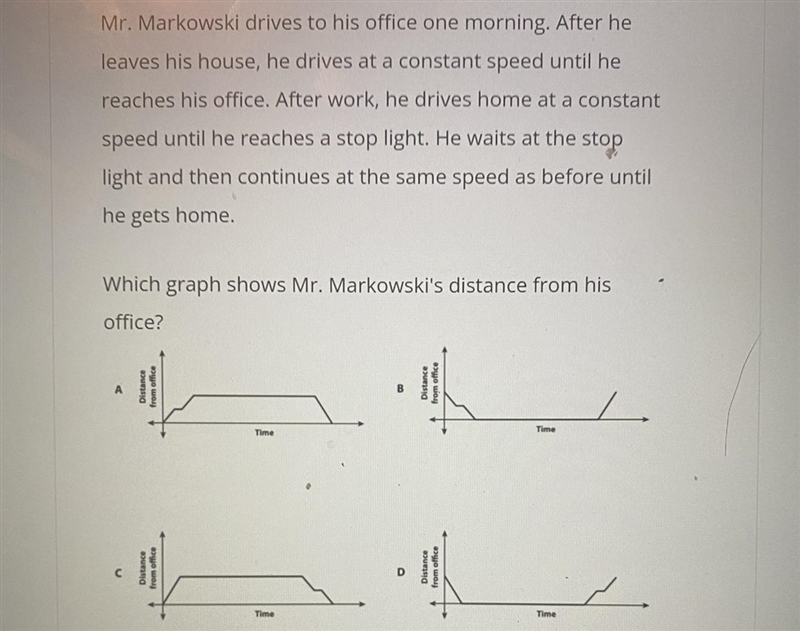 Mr. Markowski drives to his office one morning. After he leaves his house, he drives-example-1