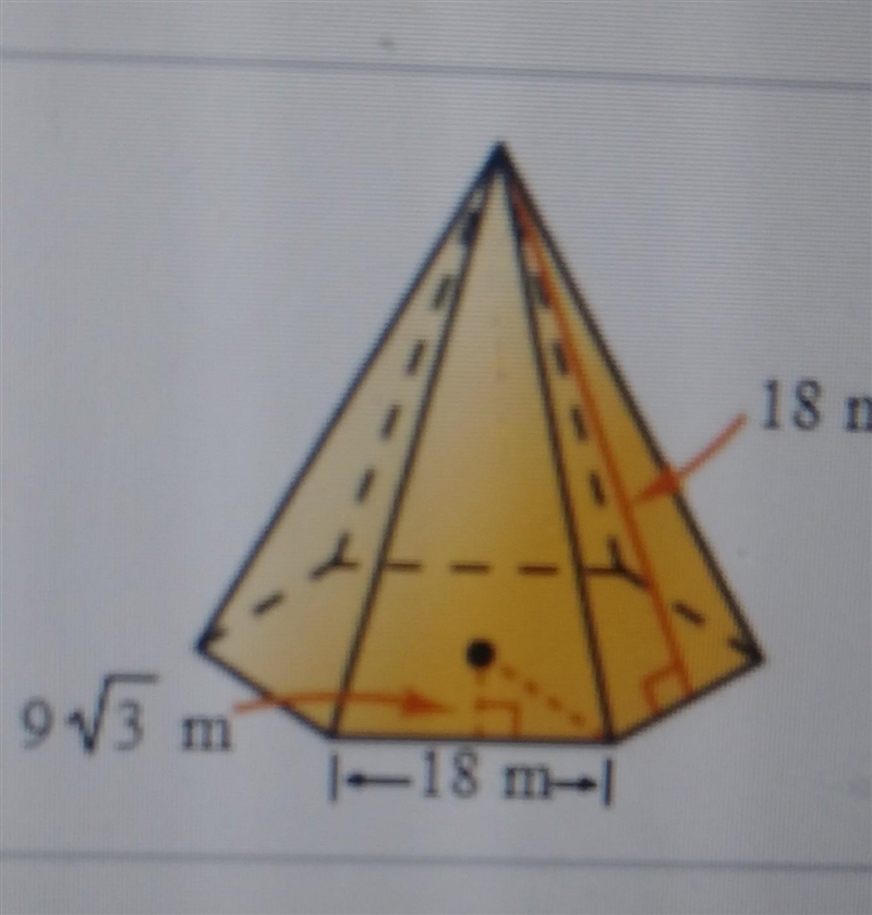 Find the surface area of the pyramid . The surface area of the pyramid is _m2(Do not-example-1