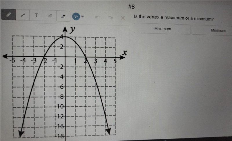 Is the vertex maximum or a minimum​-example-1