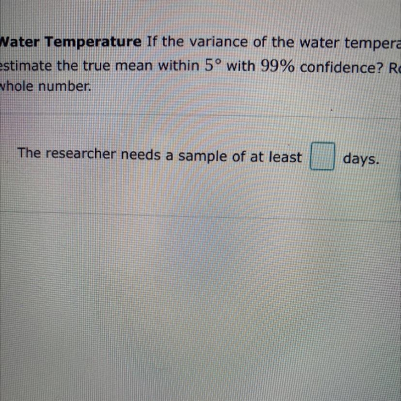 Water Temperature If the variance of the water temperature in a lake is 24°, how many-example-1