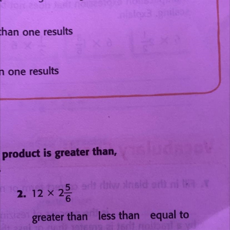 Is 12 x 2-5/6 greater than, less than or equal to-example-1