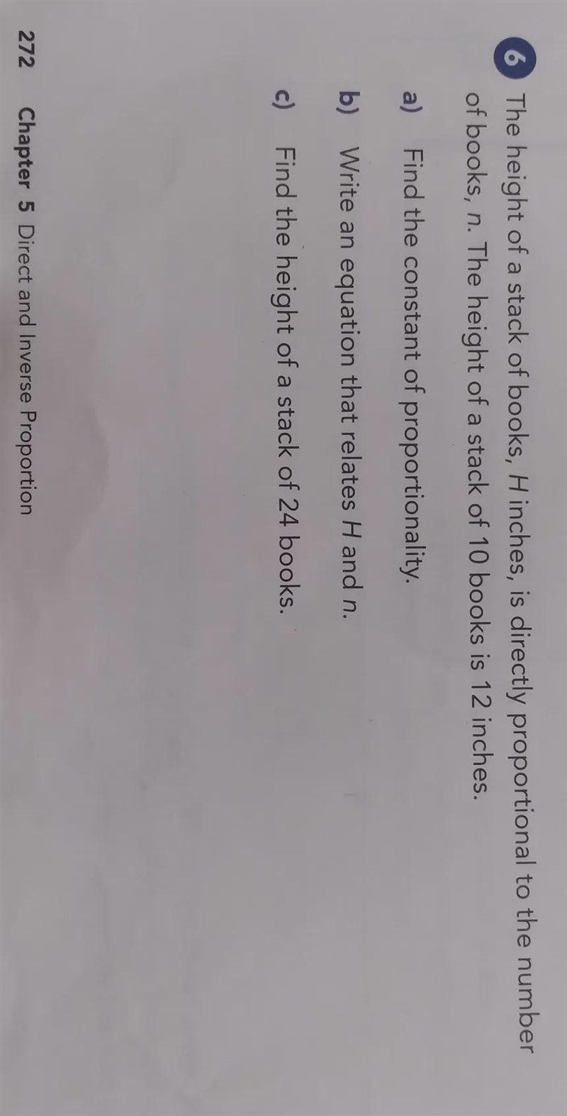 the height of a stack of books ,h inches,is directly proportional to the number of-example-1