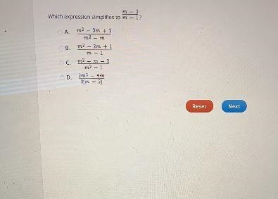 Match each rational expression to its simplest form. 2m2 - 4m 2(m-2) m2 - 2m +1 m-example-1