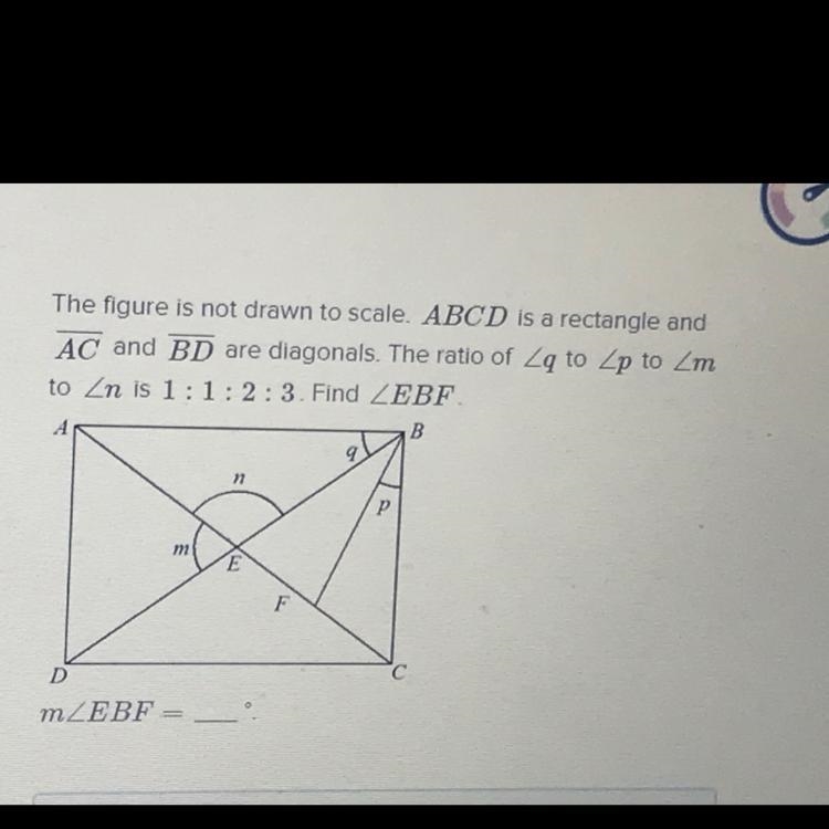 The figure is not drawn to scale. ABCD is a rectangle and AC and BD are diagonals-example-1