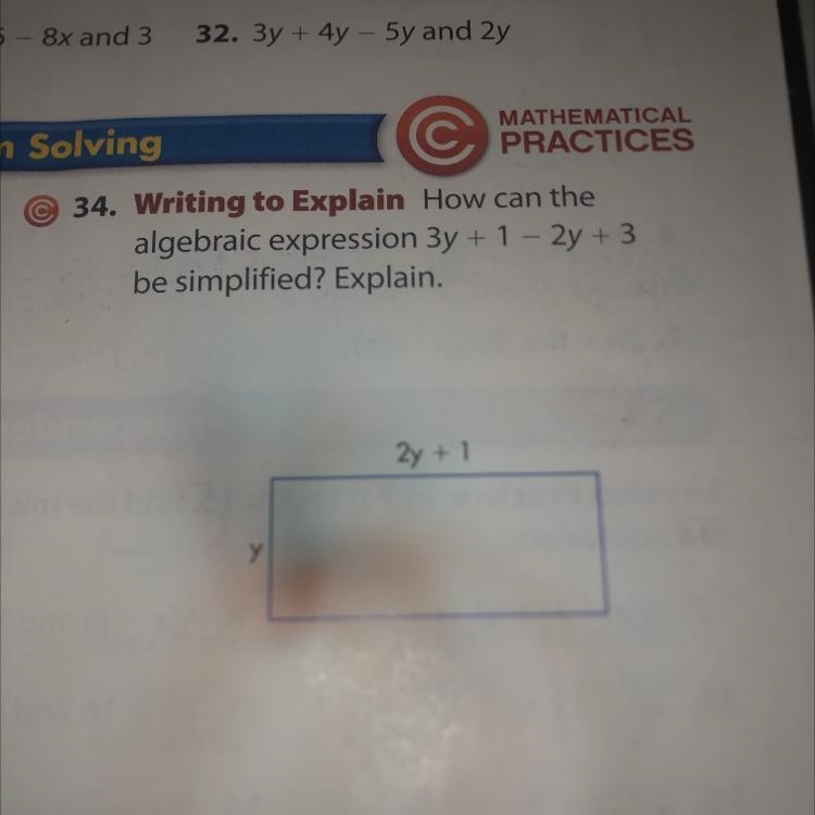 Write an algebraic expression for the perimeter of the rectangle. Make sure to simply-example-1