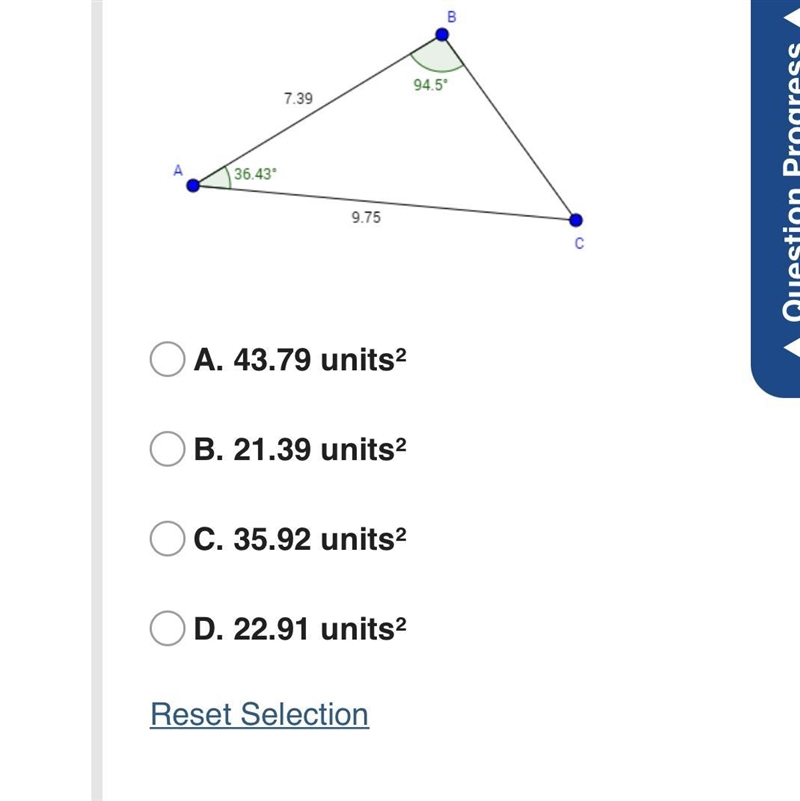 Find the area of triangle ABC-example-1