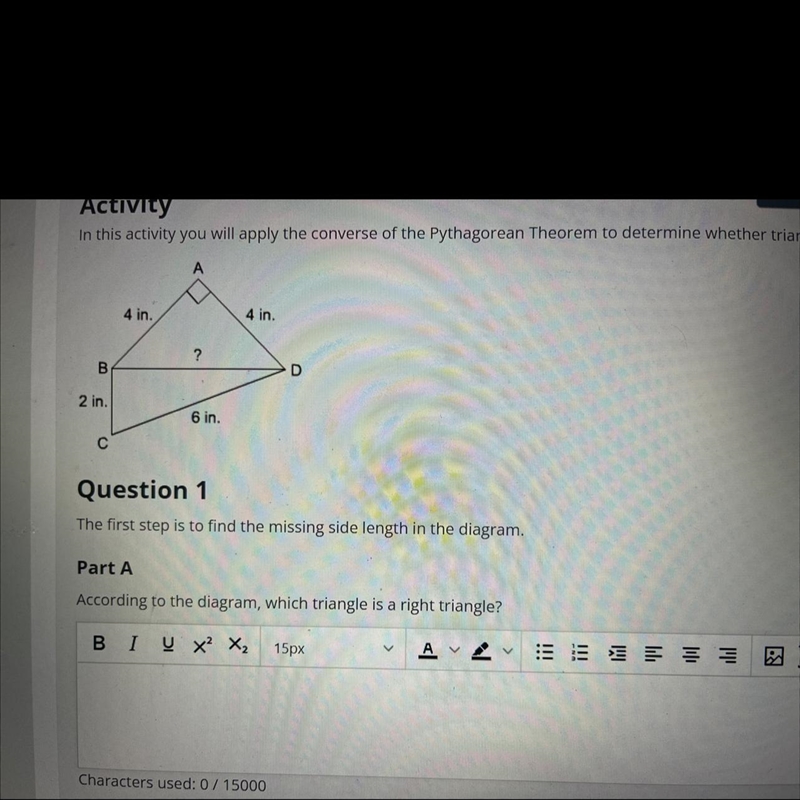 Activityin this activity you will apply the converse of the Pythagorean Theorem to-example-1