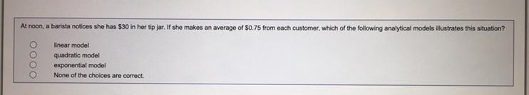 At noon, a barista notices she has $30 in her tip jar. If she makes an average of-example-1