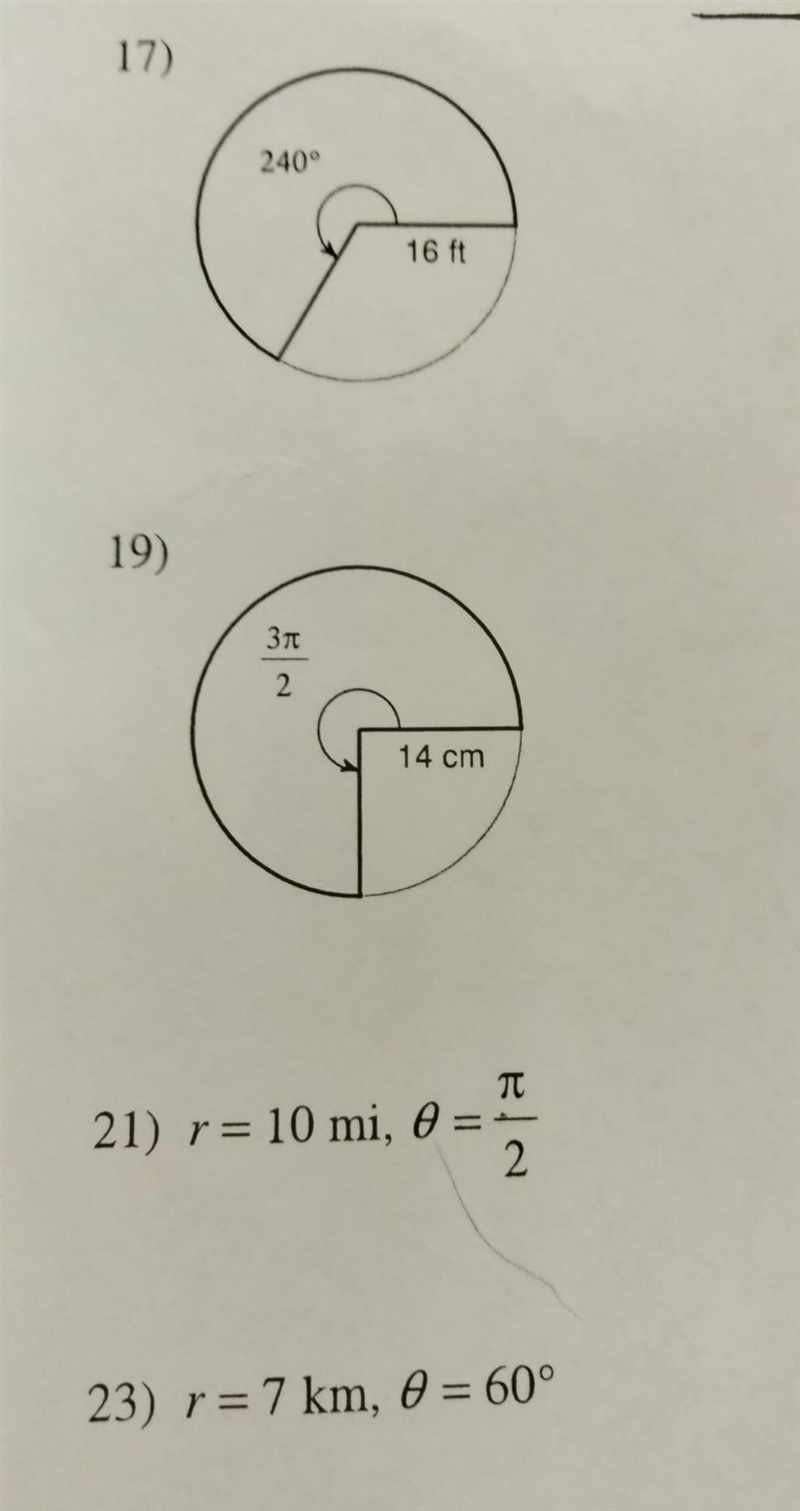 Find the area each sector. Do Not round. Part 1. NO LINKS!! ​-example-1