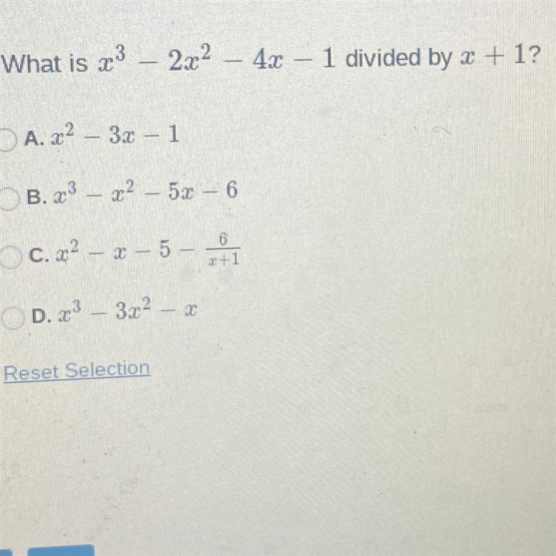 What is x^3 - 2x^2 - 4x - 1 divided by x + 1 ?-example-1