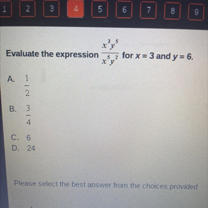 How do you evaluate for x = 3 and y = 6?-example-1