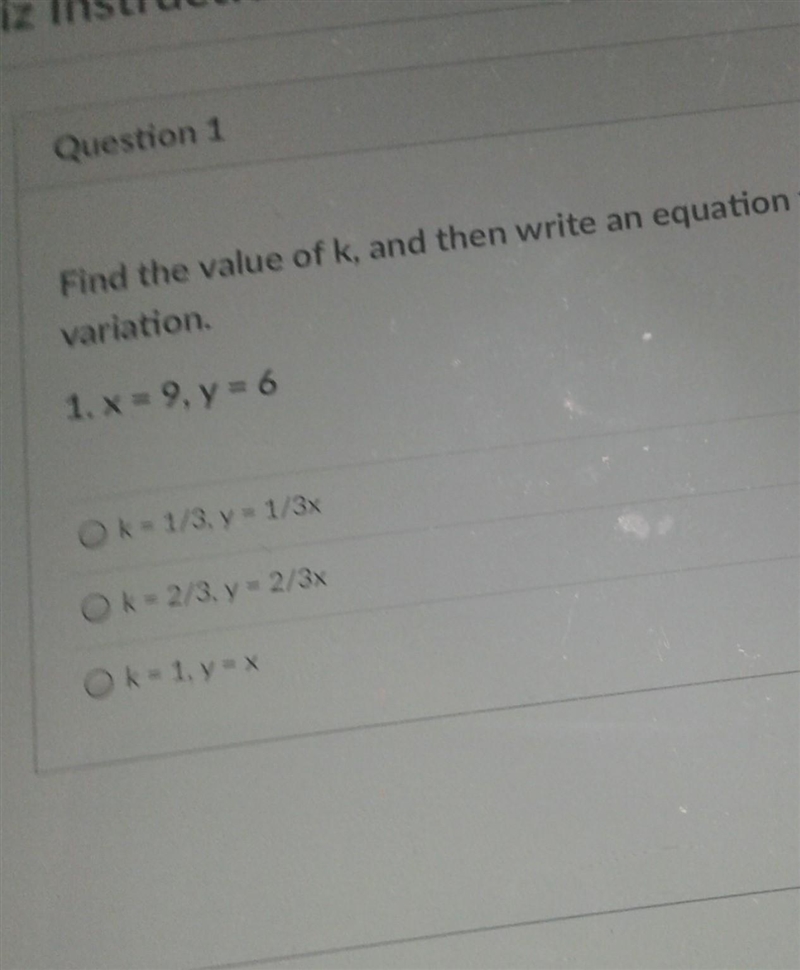 Find the vbalie If K, and then write an equation to describee the direct variation-example-1