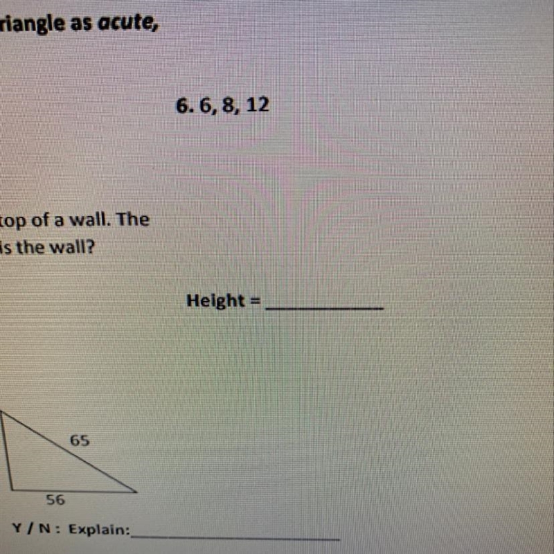 The lengths of the side of a triangle are given classify each triangle as acute, right-example-1