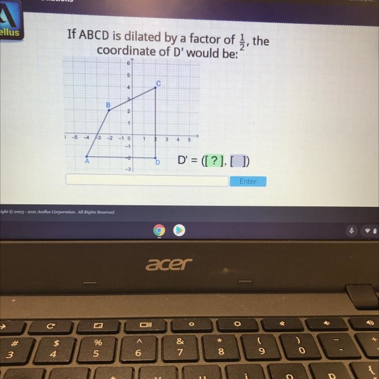 If abcd is dilated by a factor of 1/2 the coordinate of d' would be-example-1