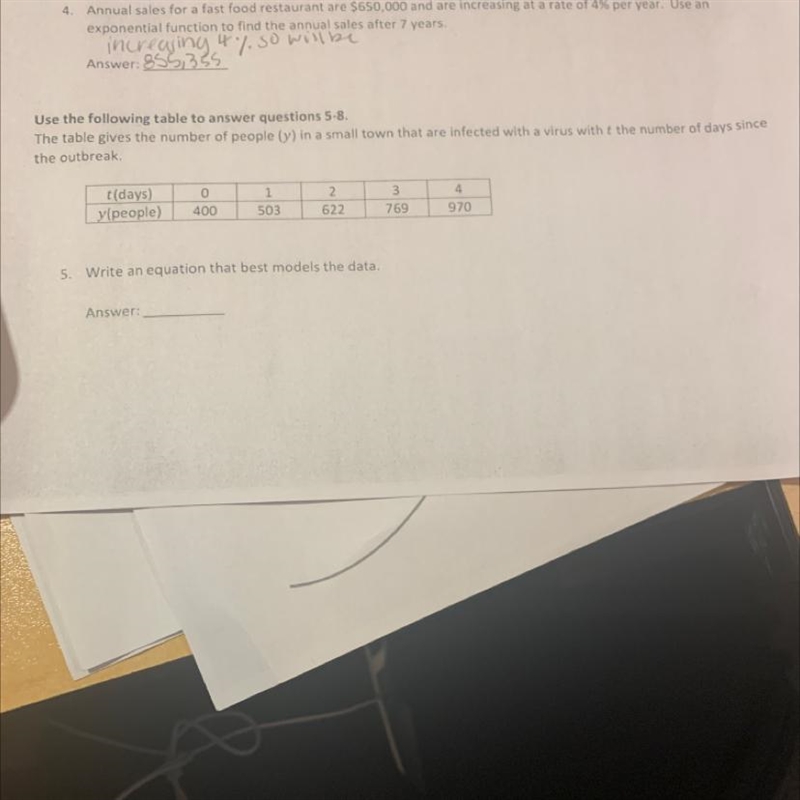 Use the following table to answer questions 5-8.The table gives the number of people-example-1