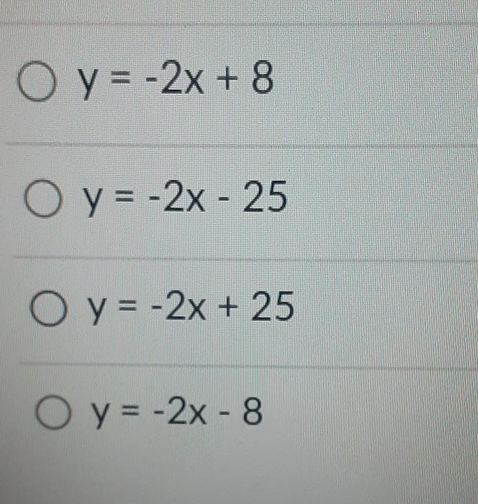 Which equation represents the line that contains the point (-3, 14) and is parallel-example-1