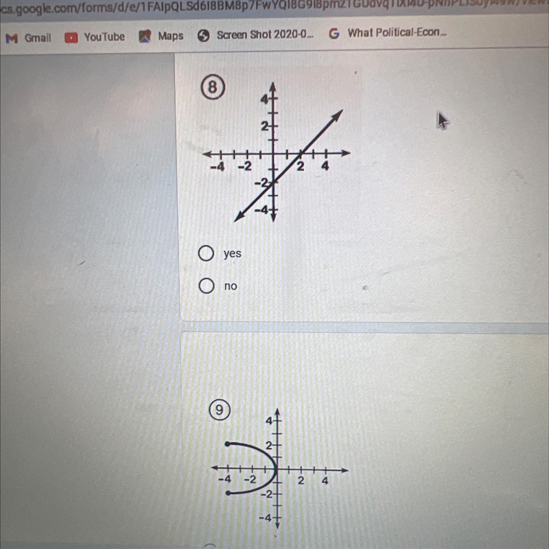 Is the relation a function. Yes or no for both problems.-example-1