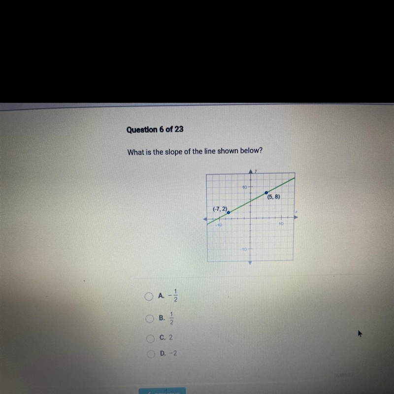 What is the slope of the line shown below?-example-1