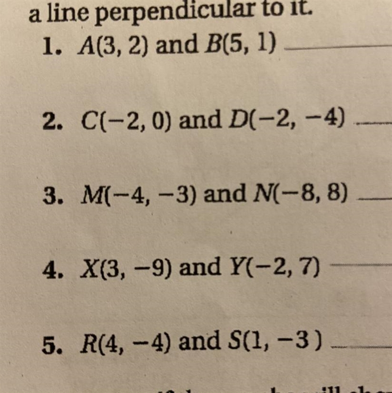 For each line identified by two points, state the slope of a line parallel and the-example-1