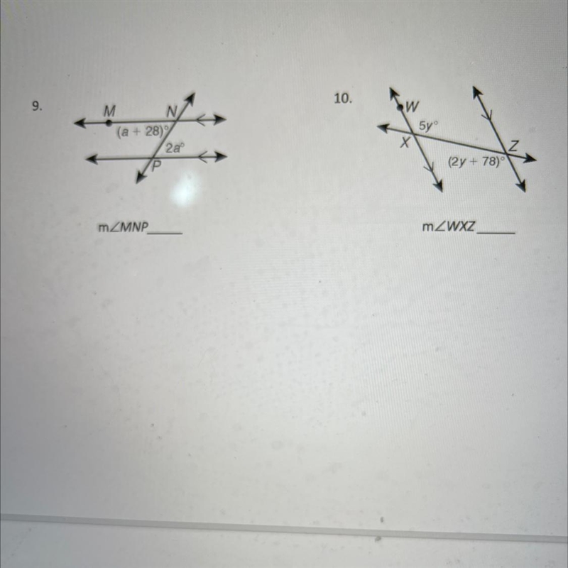 It says solve for the unknown, then find the measure of the angle given-example-1