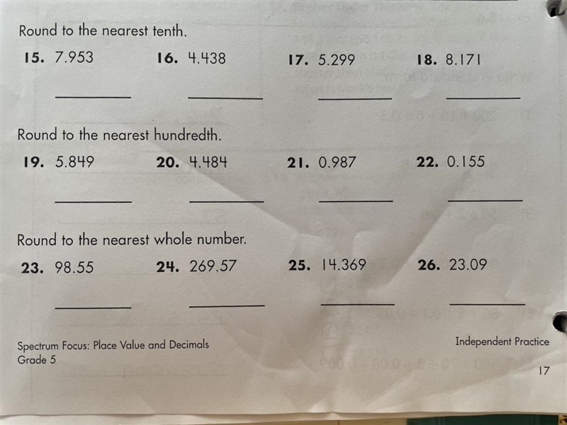 Round to the nearest tenthRound to the nearest hundredthRound to the nearest whole-example-1