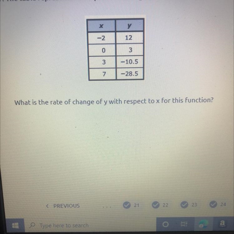 What is the rate of change y with respect to x for this function 1. -9/22. 9/23. -2/94. 2/9-example-1