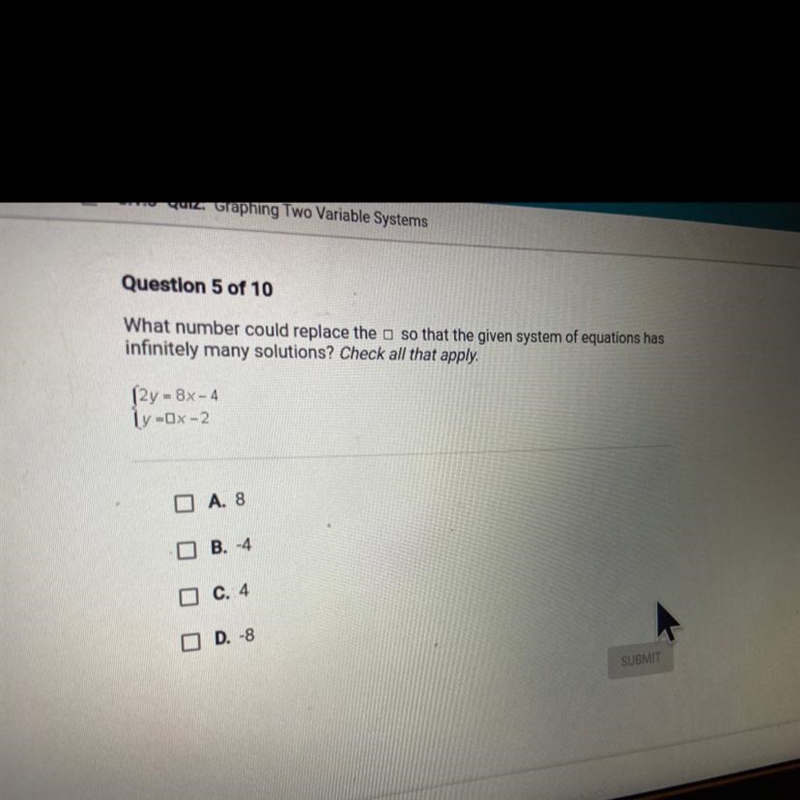 What number could replace the so that the given system of equations hasinfinitely-example-1