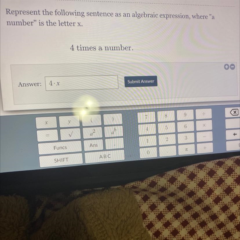 Represent the following sentence as an algebraic expression where a number is the-example-1