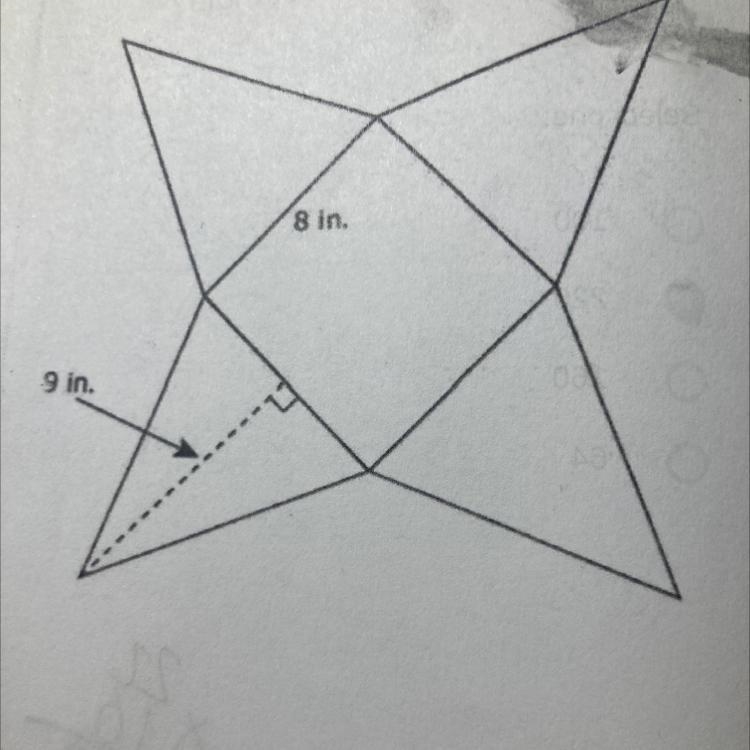 The dimensions for a square pyramid are shown in the figures. What is the lateral-example-1