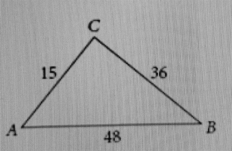 Ls AABC an acute, right or obtuse triangle? Work must be shown to support your answer-example-1