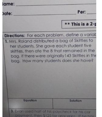 Miss Roland distributed a bag of Skittles their students she gave each student for-example-1