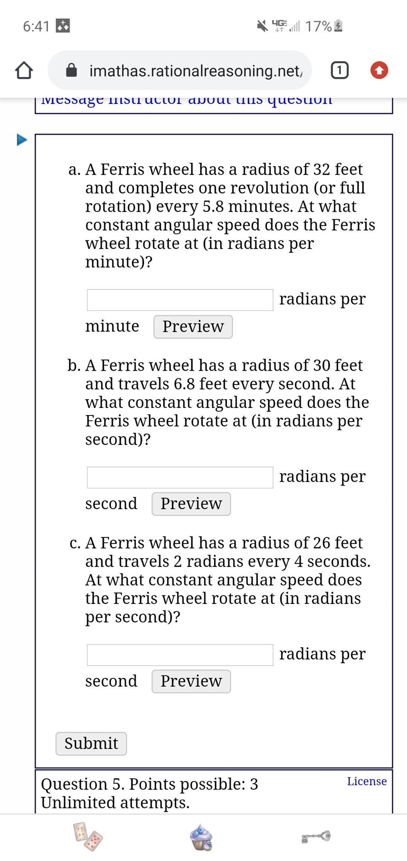 A Ferris wheel has a radius of 32 feet and completes one revolution (or full rotation-example-1