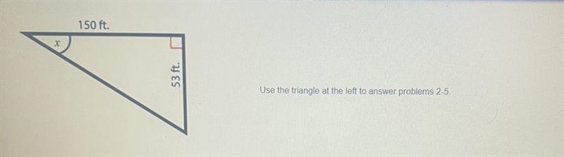 Using the triangle below. Answer the following questions. 3. What is the sine of x-example-1