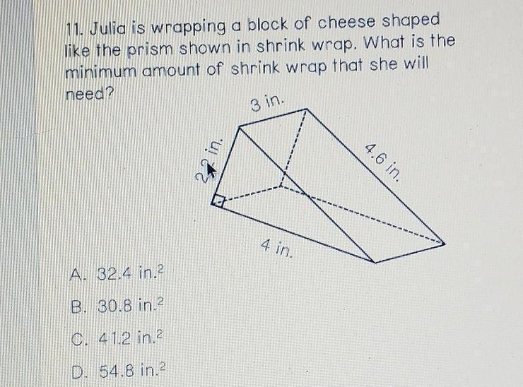 What is the minimum amount of shrink wrap she will need?-example-1