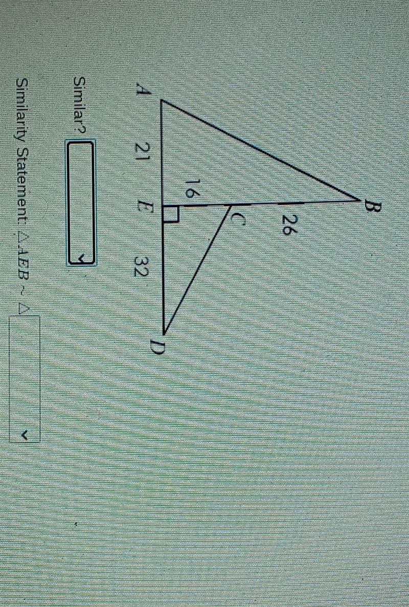 Determine whether the triangle are similar by AA, SSS, SAS or not similar. If the-example-1