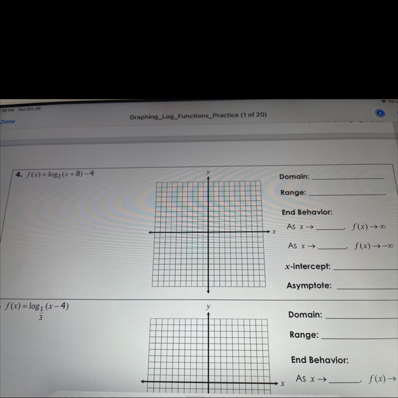 Graph. Fill in the blanks. Then include a table of the points used for the graph-example-1