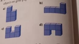 Draw the front and side views of each object on grid paper-example-1