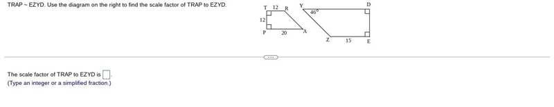 HELPPP TRAP​ ~ EZYD. Use the diagram on the right to find the scale factor of TRAP-example-1