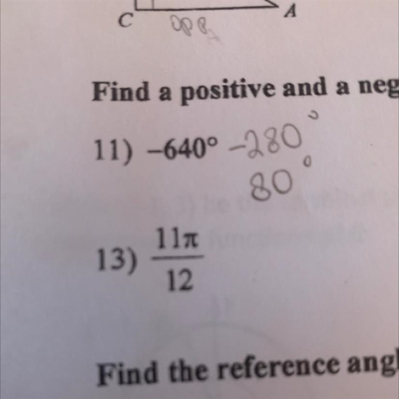 How to find the positive and negative coterminal angles of 13-example-1