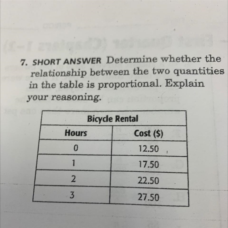 7. SHORT ANSWER Determine whether the relationship between the two quantities in the-example-1