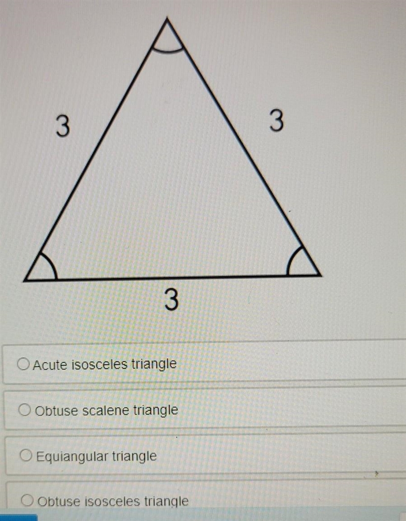 Use what you know about triangles to classify this triangle. ​-example-1