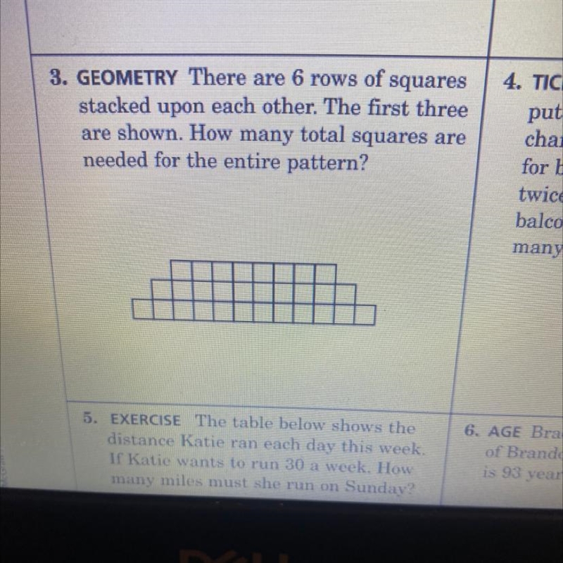 GEOMETRY There are 6 rows of squares stacked upon each other. The first three are-example-1