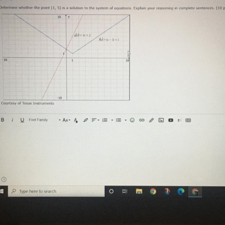 The graph points are : g(x) = 3x + 2mf(x) = |x-1| + 1-example-1