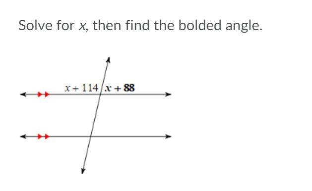 Please answer! Solve for X, then find the bolded angle. Answer choices: A) 55 B)77 C-example-1