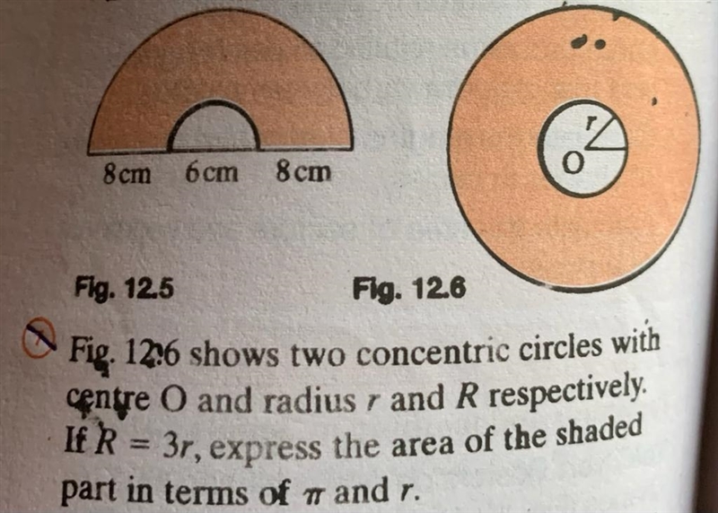 8 cm6cm 8cm0Fig. 12.5Fig. 12.6Fig. 12:6 shows two concentric circles withcentre O-example-1