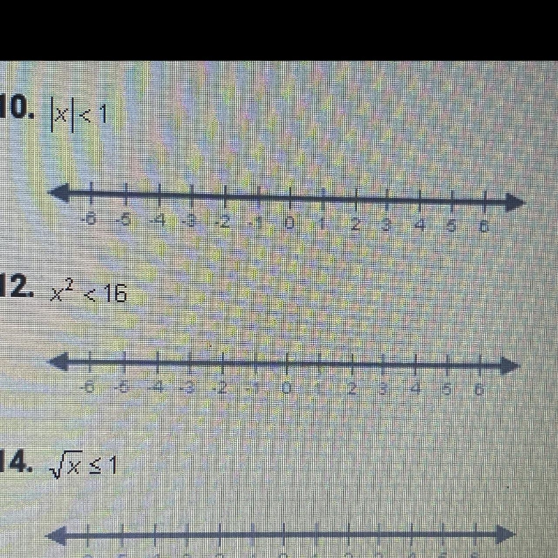 I inserted a picture of question 12graph the solution to the inequality.-example-1