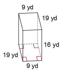 Find the volume.rectangular prism 2A. 132 yd³B. 1,238 yd³C. 2,736 yd³D. 896 yd³-example-1