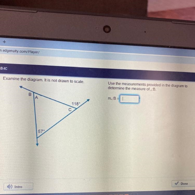 Examine the diagram. It is not drawn to scale. Use the measurements provided in the-example-1